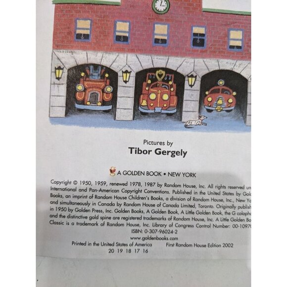 Little Golden Book The Fire Engine Book 1987 ephemera junk journal - Picture 5 of 7